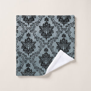 motif damassé noir turquoise, motif Art nouveau, v