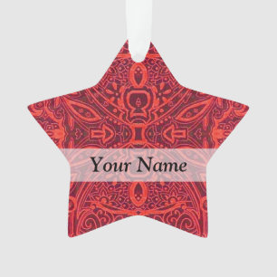 Motif damassé rouge