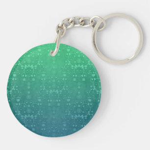 Motif damassé vert turquoise aquamarin profond