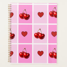 Motif Damier Cœur Cerise Personnalisé