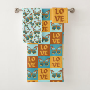 Motif d'amour papillon Dégradé bleu et orange