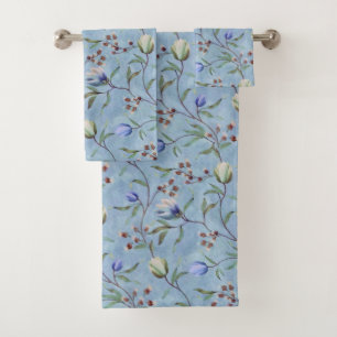 Motif d'anémones de tulipes bleues et blanches