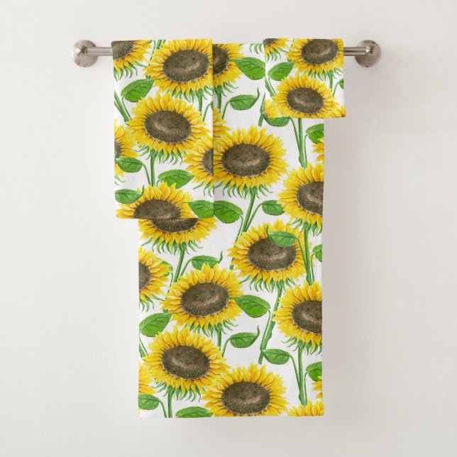 Motif d'aquarelle des tournesols (En situation)