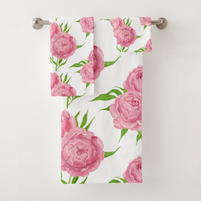 Motif d'aquarelle du bouquet de pivoine (En situation)