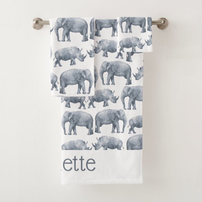 Motif d'aquarelle Elephant Rhino (En situation)