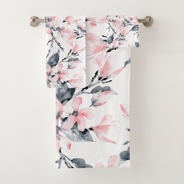 Motif d'aquarelle rose et gris (En situation)