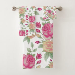 Motif d'aquarelle vintage rouge et jaune