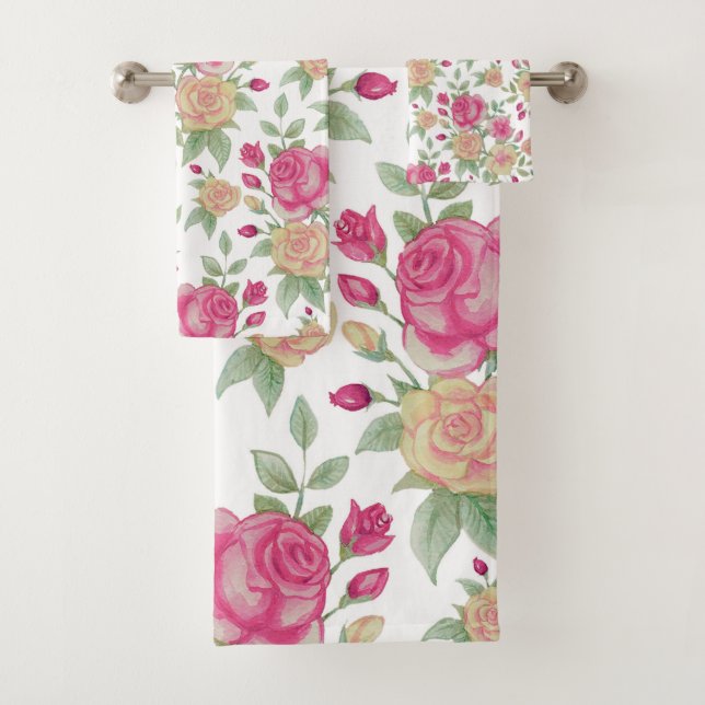 Motif d'aquarelle vintage rouge et jaune | (En situation)