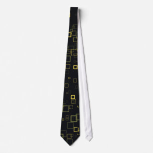 Motif d'art Carré Retro Yellow, Black Pop Cravate