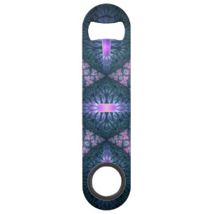 Motif d'art fractal 3D turquoise violet rose