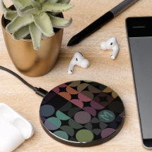 Motif d'art pop noir Brown bleu rétro Turquoise