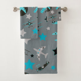 Motif d'avions gris bleu personnalisé
