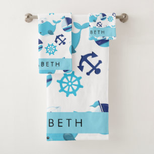 Motif De Baleines, Baleines Bleues, Votre Nom