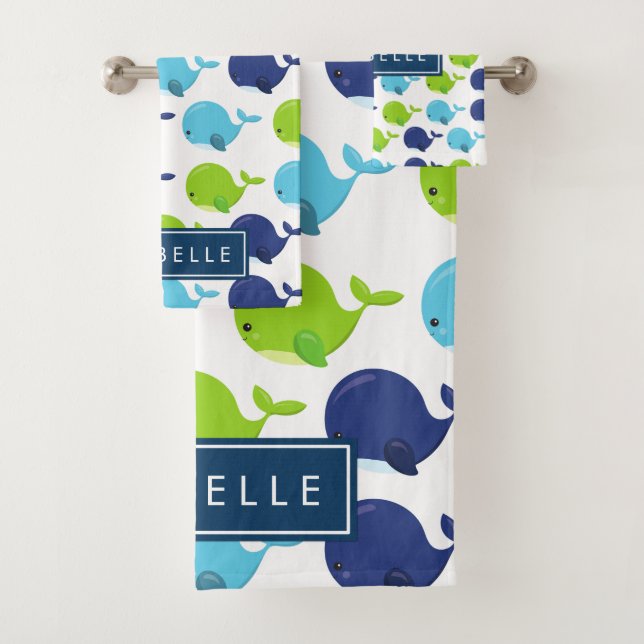 Motif De Baleines, Beaux Baleines, Votre Nom (En situation)