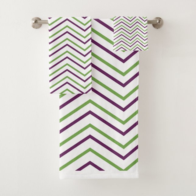 Motif de bande vert pourpre Chevron (En situation)