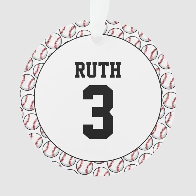 Motif de baseball Ball Nom du joueur Numéro du jou (devant)
