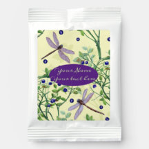 Motif de bleuets avec libellules