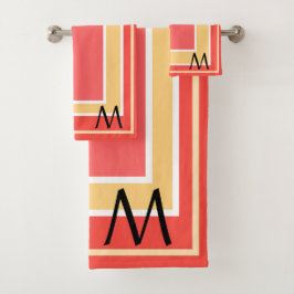 Motif de blocs géométriques Monogram Peach Fruit