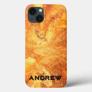 Motif de bois coque iphone de nom d'or