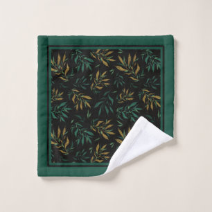 Motif de botanique avec des brindilles d'or et ver