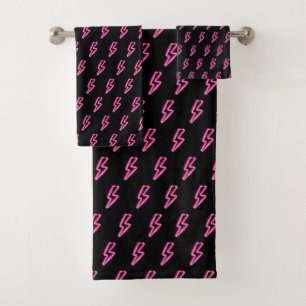 Motif de boulon à éclair de néon rose