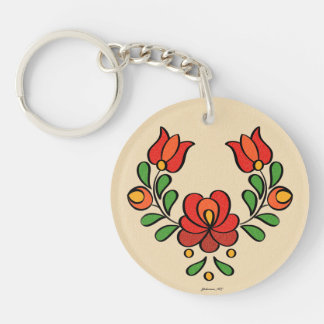 Motif de broderie hongrois - Porte - clé acrylique
