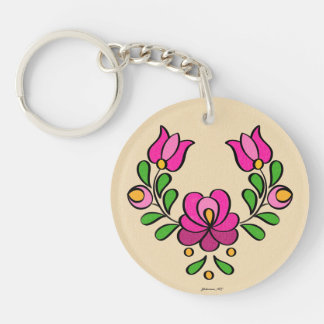 Motif de broderie hongrois - Porte - clé acrylique