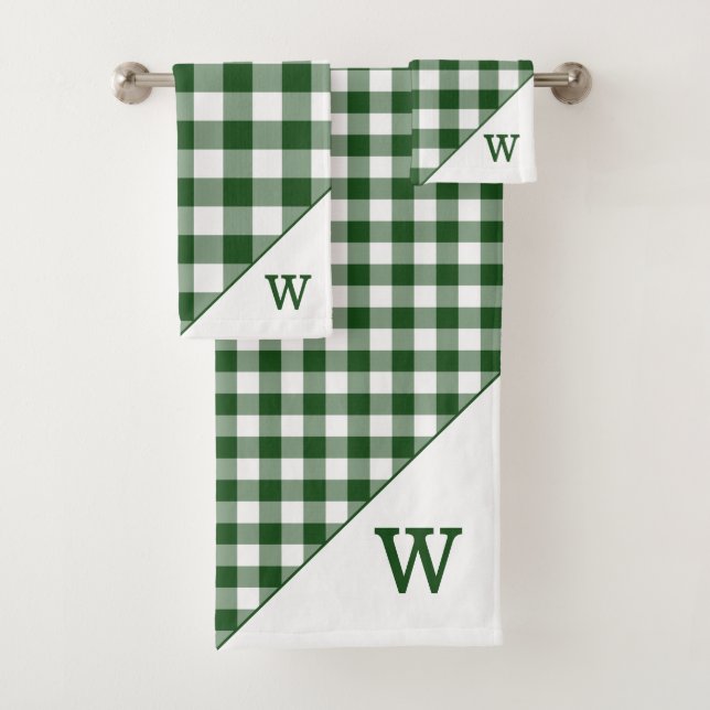 Motif de Buffle blanc vert monogramme (En situation)