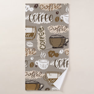 Motif de café doodé à la main arrière - plan