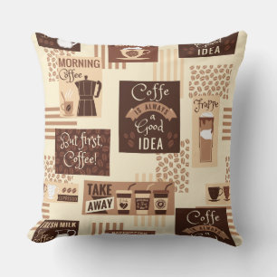 Motif de café lance des oreillers