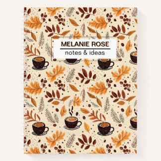 Motif de café mou de chute| Carnet spiral personna