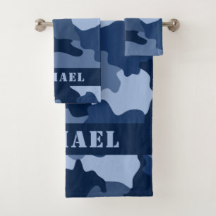 Motif de camouflage bleu Monogramme initial