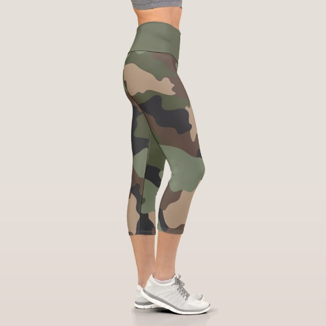 Motif de Camouflage de Woodland Leggings de Capri (Droite)