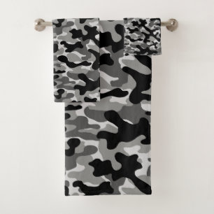 Motif de camouflage moderne noir et gris