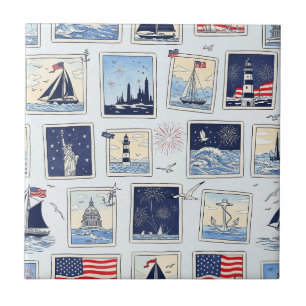 Motif de carreau en papier découpé patriotique str