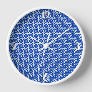 Motif de carreaux égyptien, horloge bleu cobalt et