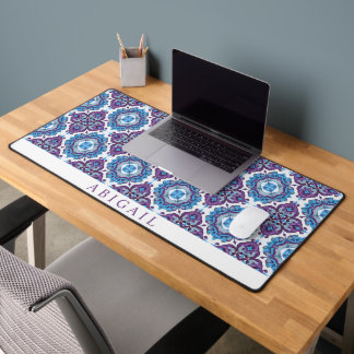 Motif de carreaux méditerranéens bleu violet géomé