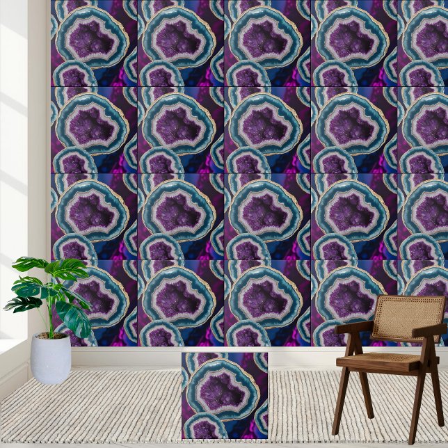 Motif de carreaux Profond Purple Améthyste (Deep Purple Amethyst Geode Tile Pattern)