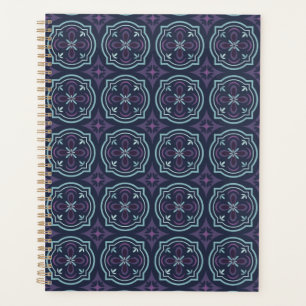 motif de carrelage floral bleuâtre