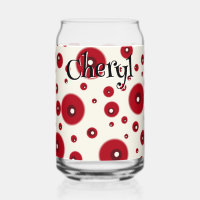 Motif de cercle fantaisiste à pois rouge ivoire