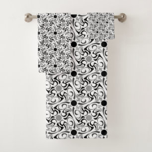 Motif de céréales tribales noir et blanc