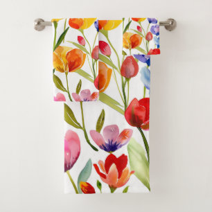 Motif de champ de tulipe coloré