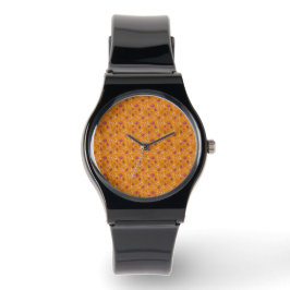 Motif de champignon orange Montre de bracelet en s