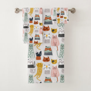 Motif de chat à main mignon Doodle
