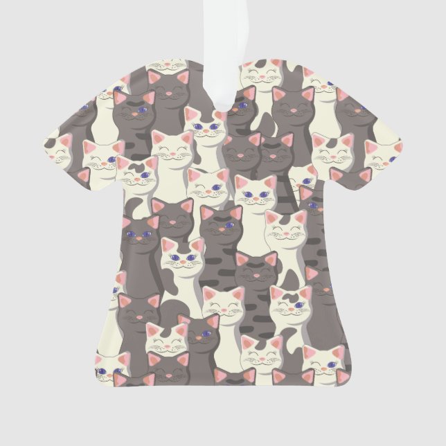 Motif de chats blancs et gris (devant)