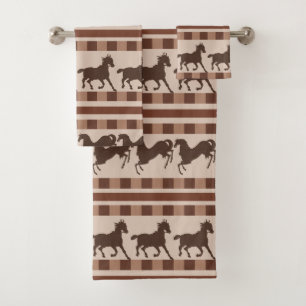 Motif de cheval au galop rustique