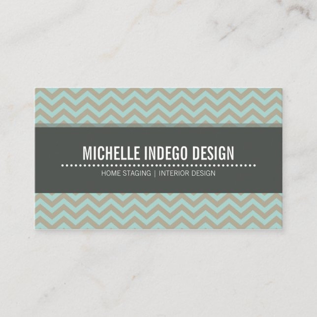motif de chevron clair carte de visite (Devant)