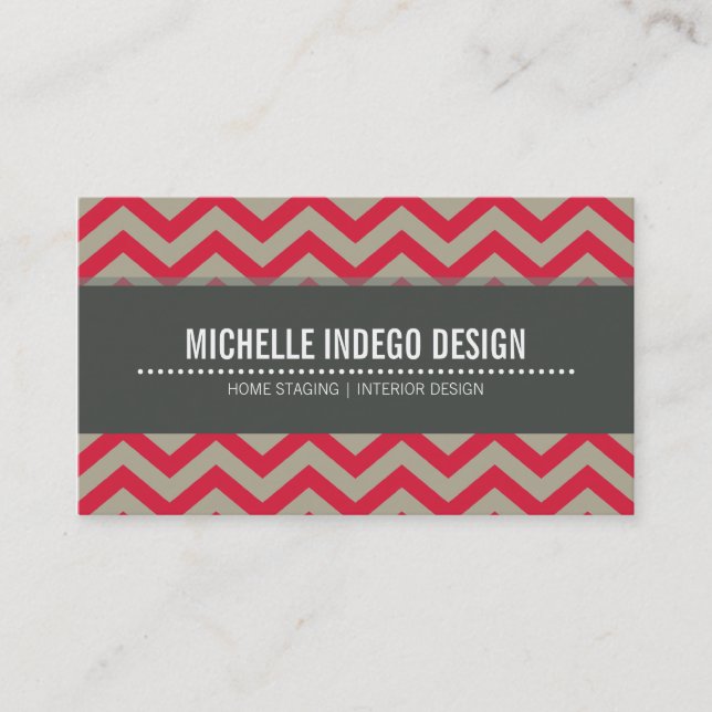 motif de chevron clair carte de visite (Devant)