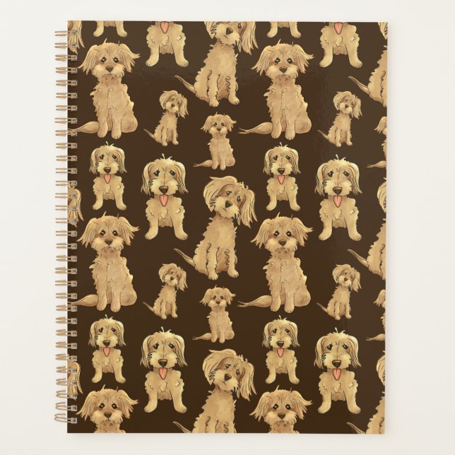 Motif de chien Brown labradoodle doré (Devant)