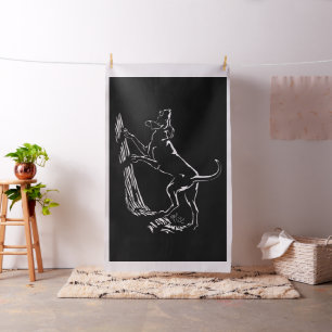 Motif de chien de chasse de tissu de tissu d'art